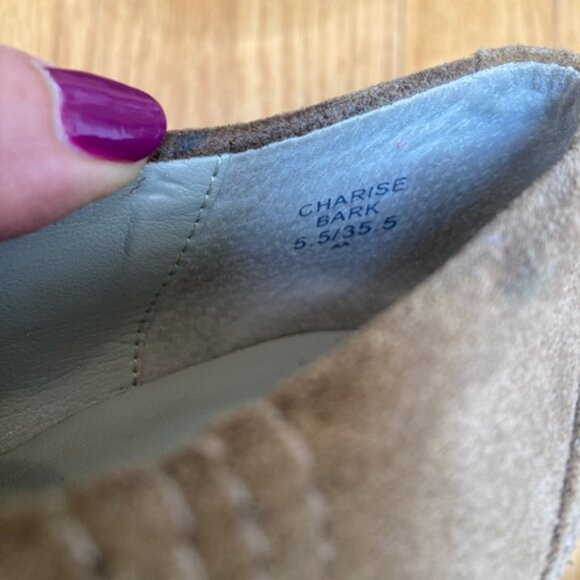 Hinge brown suede platform chunky high heel oxford size 5.5 - Picture 5 of 8